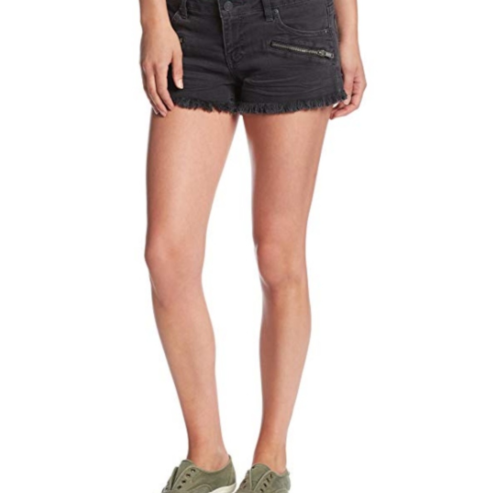 Volcom Black Denim Yae Zip Shorts